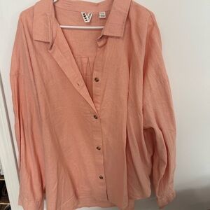 Roxy Women's Pink Button-Up Shirt